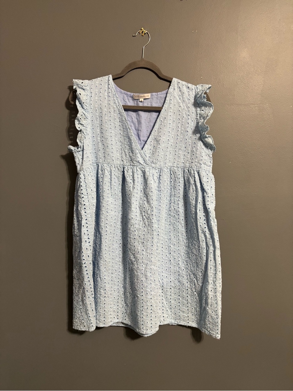 Miss sparkling blue eyelet lace dress women’s XL